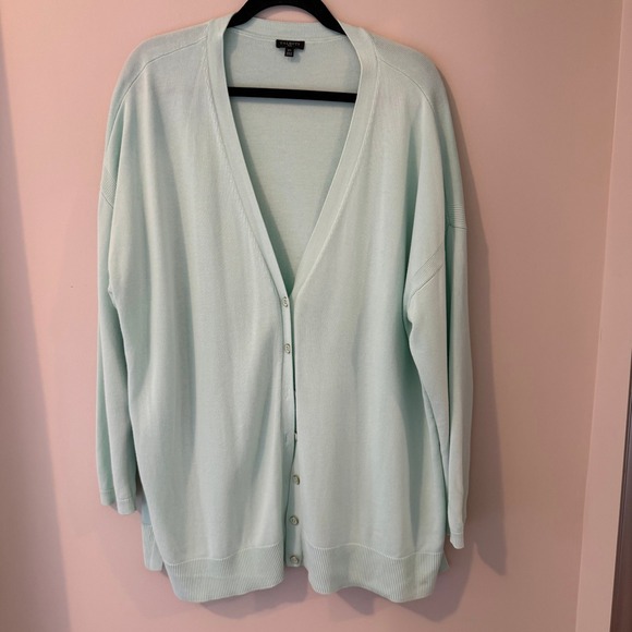 Talbots Sweaters - Talbots Plus Mint Green V-Neck Button Front Cardigan Sweater 2X VN5272